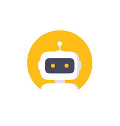 Robot In Circle Flat Icon