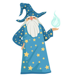 Sorcerer Cartoon Character Magic Old Man In Star