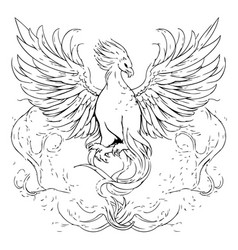 An Image Of Eagle With Wings Vintage Line