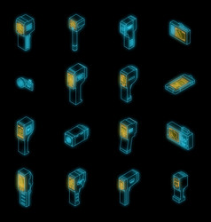 Thermal Imager Icons Set Neon