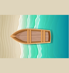 Topview Wooden Boat On Beach