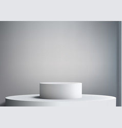 3d White Podium On A Gray Background Product