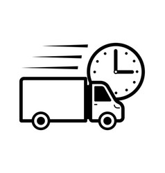 Express Delivery Truck And Clock Icon