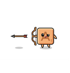 Scrabble Character Doing Archery