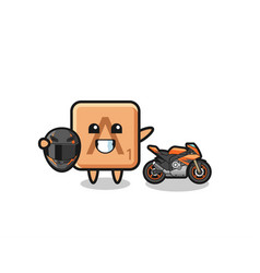 Cute Scrabble Cartoon As A Motorcycle Racer