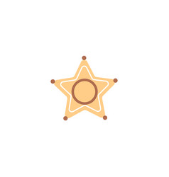 Golden Hexagonal Star Icon Sheriff Badge Symbol