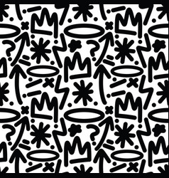 Graffiti Sign Seamless Pattern White Background