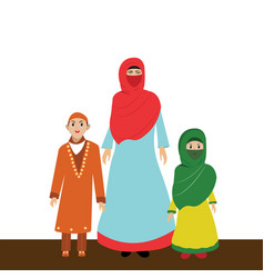 Small Happy Muslim Family