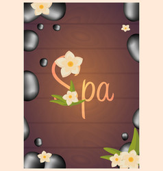 Spa Salon Poster With Stones Thai Massage Wood