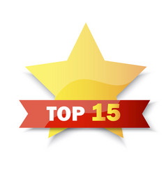 Top 15 Rating Banner Golden Star Gold Award