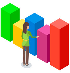 Analytic Worker Looking At Dynamics Of Bar Chart