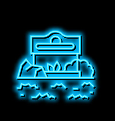 Commercial Landscape Neon Glow Icon