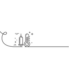 Thermometer With Vaccine Line Icon Temperature