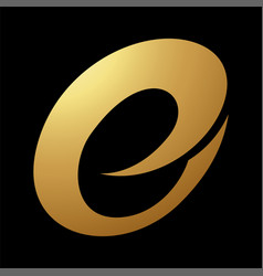 Gold Abstract Lowercase Spiky Letter E Icon