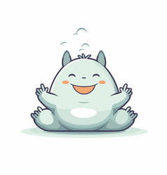 A Cute Cartoon White Ghost Sitting And Smiling