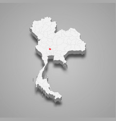 Ang Thong Province Location Thailand 3d Map