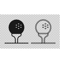 Black Golf Ball On Tee Icon Isolated On