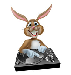 Cartoon Easter Bunny Dj