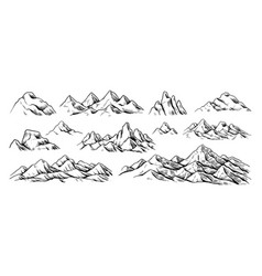 Rocky Mountains Sketch Hand Drawn Nature