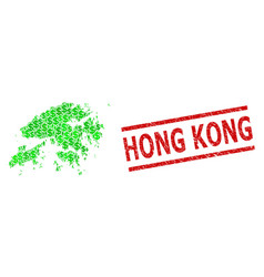 Scratched Hong Kong Stamp And Green Customers