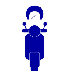 Simple Blue Silhouette Of Helmet And Motorcycle