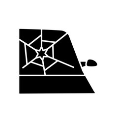 Broken Car Glass Black Glyph Icon