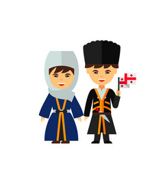 Couple In Georgian National Dress Icon