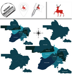 Map Nizhny Novgorod With Districts