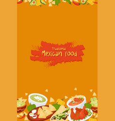 Traditional Mexican Food Seamless Vertical Border