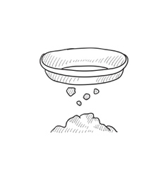 Bowl For Sifting Gold Sketch Icon