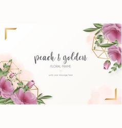 Card Template With Realistic Flowers Design