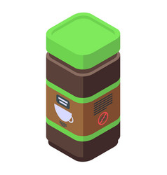 Decaffeinated Coffee Arabic Jar Icon Isometric