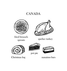 Set Of Of The Christmas Dishes Of Canada