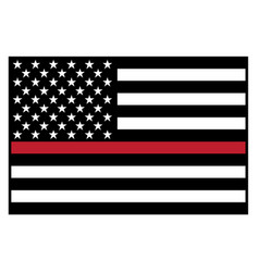 Usa Firefighter Red Line Flag