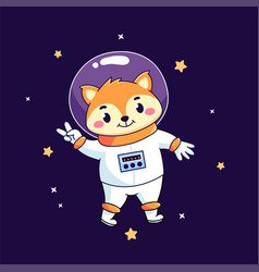 Cartoon Cute Astronaut Fox