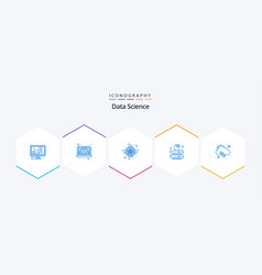 Data Science 25 Blue Icon Pack Including Data