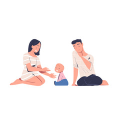 Happy Family Concept Family Couple Sitting On