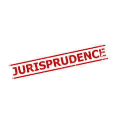 Jurisprudence Red Corroded Stamp Seal With Lines