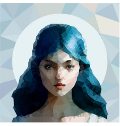 Moon Angel Portrait Of Woman Low Poly Angel