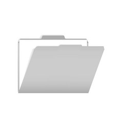 Open Gray Tabbed File Folder With White Paper