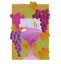 Wine Grapes Glass Logo