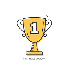 First Place Line Icon