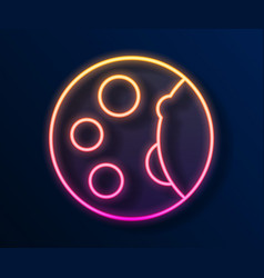 Glowing Neon Line Moon Phases Icon Isolated On