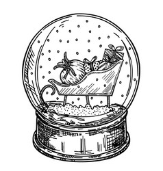 Toy Glass Snow Globe Sketch Winter Ornament