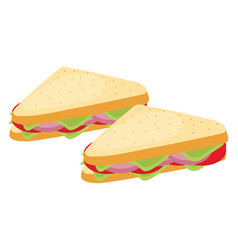 Two Sandwiches With Salad On A White Background