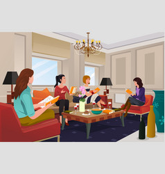 Women In A Book Club Meeting