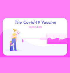 Covid19-19 Vaccine Banner With Worried Mother