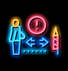 Firework Safety Distance Neon Glow Icon