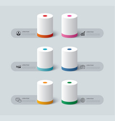 Infographics Cylinder Timeline With 6 Number Data