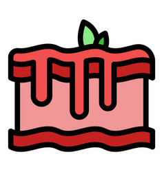 Noodle Lasagne Icon Flat